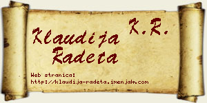 Klaudija Radeta vizit kartica
